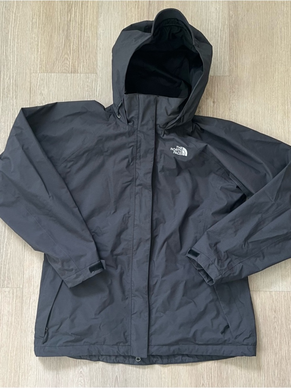 The North Face Hyvent Dark Gray Waterproof Hooded Drawstring Jacket